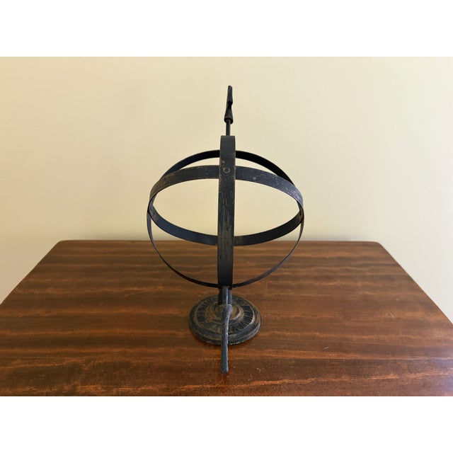 Late 20th Century Bronze Iron Armillary Globe Sculpture – Traditional Landscape & Garden Decor For Sale - Image 10 of 10