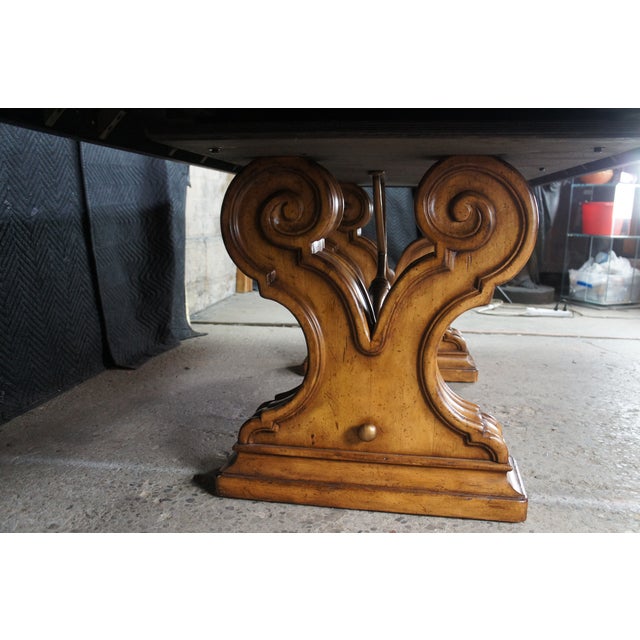 Attributed Thomasville Italian Hills of Tuscany Bibbiano Trestle Dining Table 118" For Sale - Image 14 of 17