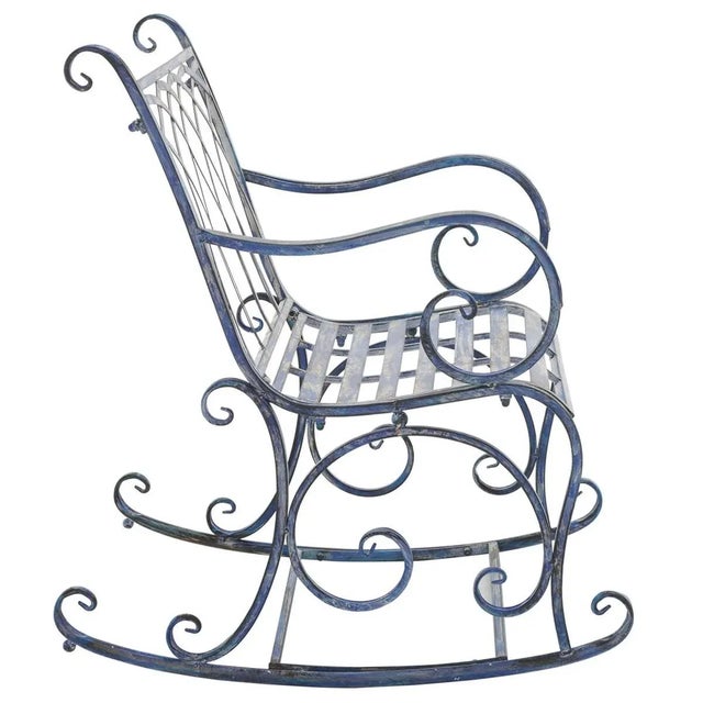 Contemporary Medrano Rocking Chair - Mossy Blue For Sale - Image 3 of 10