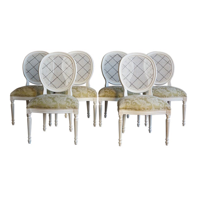 Ethan Allen Chrystiane Cane Back Dining Chairs ~ Set of 6 For Sale