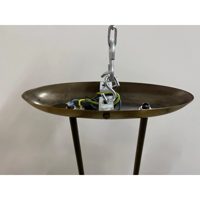 Polish Brass Strip Chandelier, 1990s For Sale - Image 10 of 13