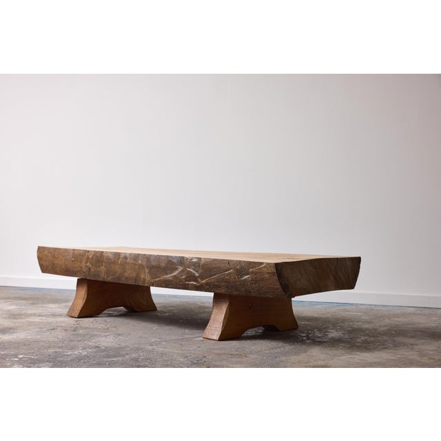 1960s Wabi-Sabi Coffee Table in Elm, 1977 For Sale - Image 5 of 8