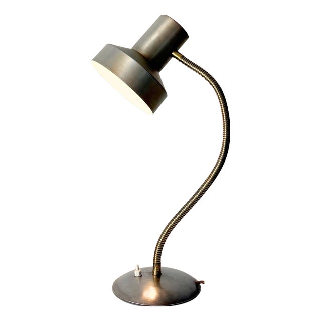 Chrome and Brass Desk Lamp, 1950s For Sale