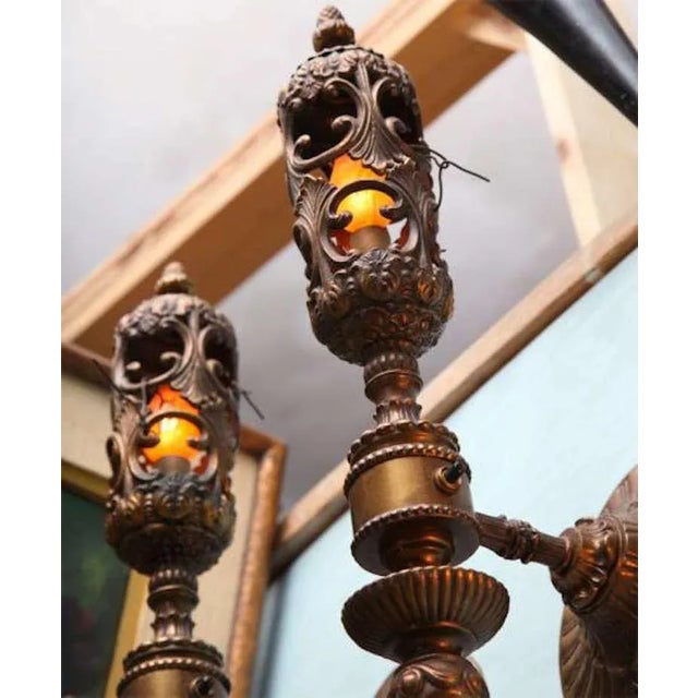 Metal 19th Century Palatial Large Wall Torchieres Sconces from A Chateau - a Pair For Sale - Image 7 of 8