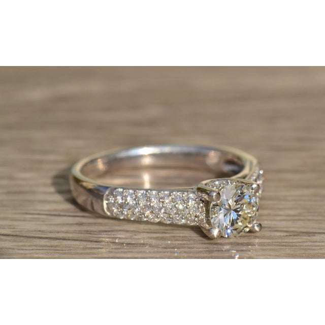 2000 - 2009 The Lydian: Ladies 14K White Gold and Diamond Engagement Ring For Sale - Image 5 of 9