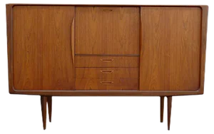 Vintage Danish Teak and Walnut Highboard by H.W. Klein for Bramin