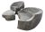 Attributed to Vladimir Kagan for Ralph Pucci Ltd Edition Grey Foundry Chairs and Ottoman For Sale