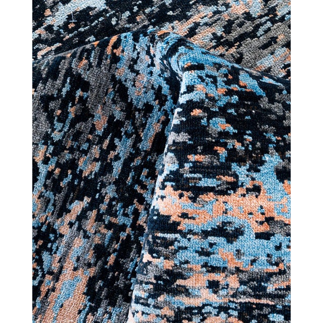Textile Ikat, One-of-a-Kind Hand-Knotted Area Rug - Black, 8' 2" x 10' 0" For Sale - Image 7 of 8
