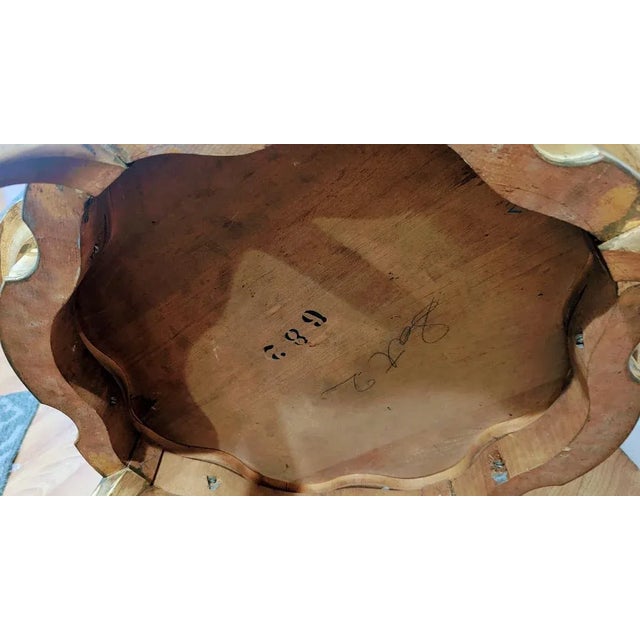 Wood Antique French Louis XV Style Hand Painted Side Table For Sale - Image 7 of 7