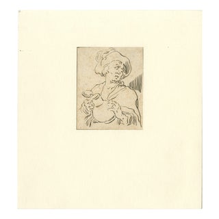 After Bloemaert, Study of Man with Jug, 1700s, Etching For Sale