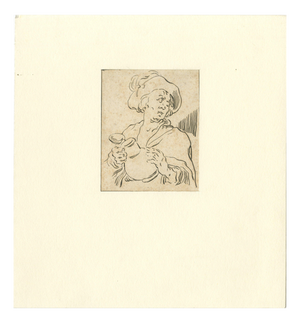 After Bloemaert, Study of Man with Jug, 1700s, Etching