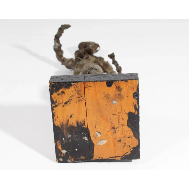 Wood Brutalist Abstract Metal Sculpture of a Figure For Sale - Image 7 of 9