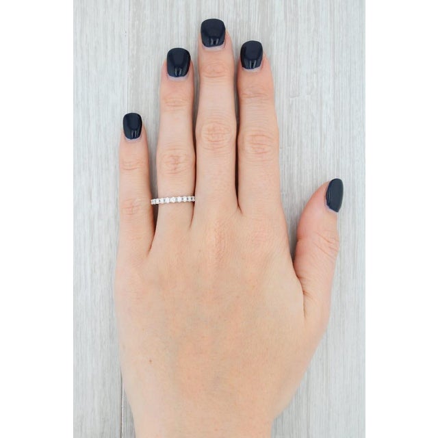 Metal New 0.51ctw Diamond Eternity Ring 18k White Gold Size 6 Wedding Stackable Band For Sale - Image 7 of 7