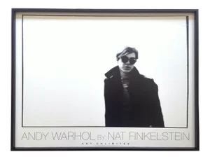 Nat Finkelstein Vintage 1989 Lithograph Print Framed Photo Poster "Andy Warhol White Wall " 1966