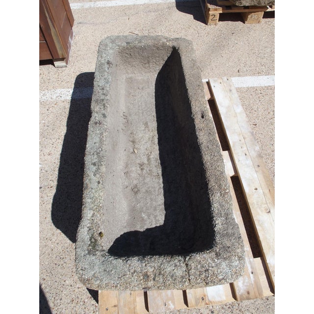 Antique Carved Granite Farm Trough From Normandy, France, 19th Century For Sale - Image 9 of 11