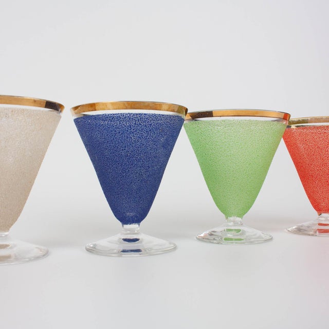 Vintage Portuguese Cocktail Glasses, 1950s, Set of 5 For Sale - Image 6 of 18