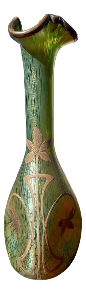Green Papilon Silver Overlay from Lötz, 1899