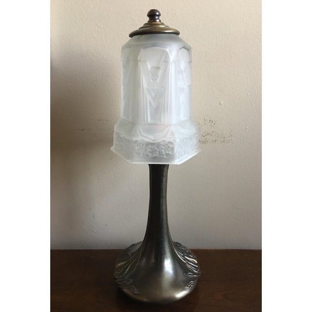 Art Deco Sarsaparilla Bronze Lamp | Chairish
