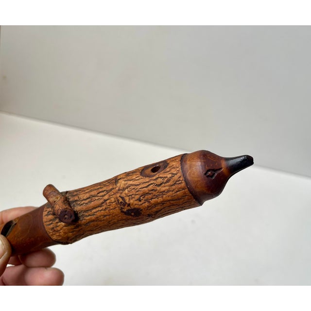 Antique Swiss Bird Whistle in Hand-Carved Wood, 1890s For Sale - Image 3 of 10