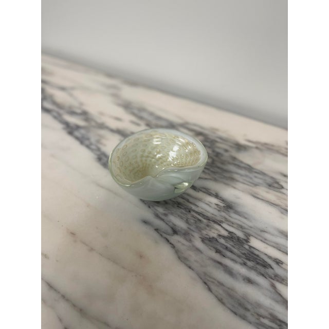 Vintage Murano Styled Bullicante Gold Flake Art Glass Mid Century Ashtray For Sale - Image 9 of 12