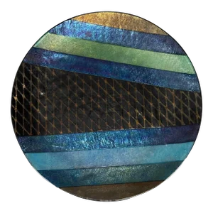 Vintage 1990s Kurt McVay Dichroic Iridescent Plate Studio Fused Glass, Signed