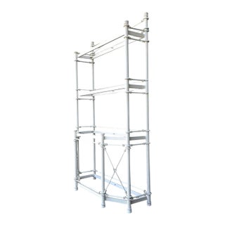 Vintage Painted Metal Display Shelf For Sale