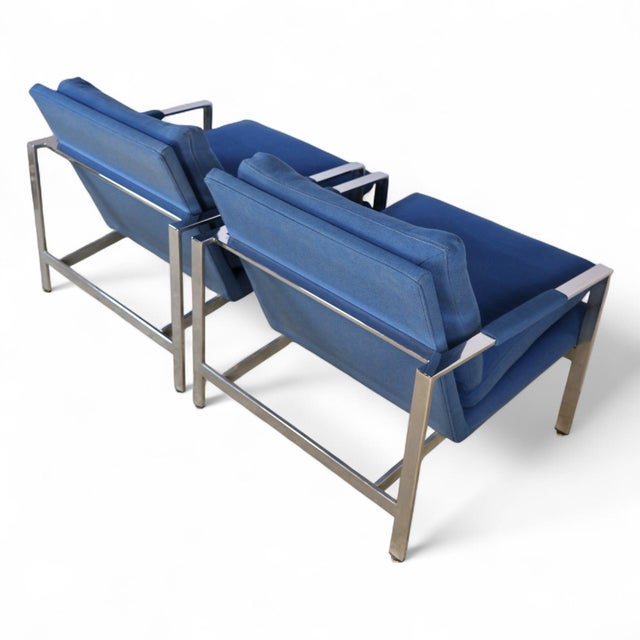 Milo Baughman for Thayer Coggin Vintage Mid Century Modern T Back Lounge Chairs C. 1960s For Sale - Image 10 of 17