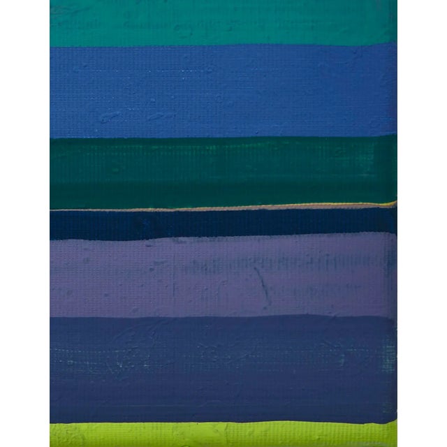 Contemporary "Horizontal Lines 10" Small Abstract Acrylic Painting by Simon Findlay For Sale - Image 3 of 7