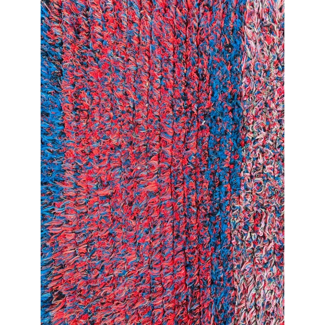 Textile Moroccan Vintage Berber Authentic Boucherouite Rug For Sale - Image 7 of 10