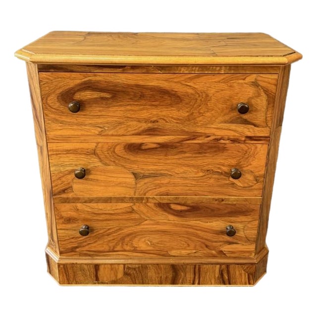 1960s 3-Drawer Elm Wood Diminutive Chest For Sale