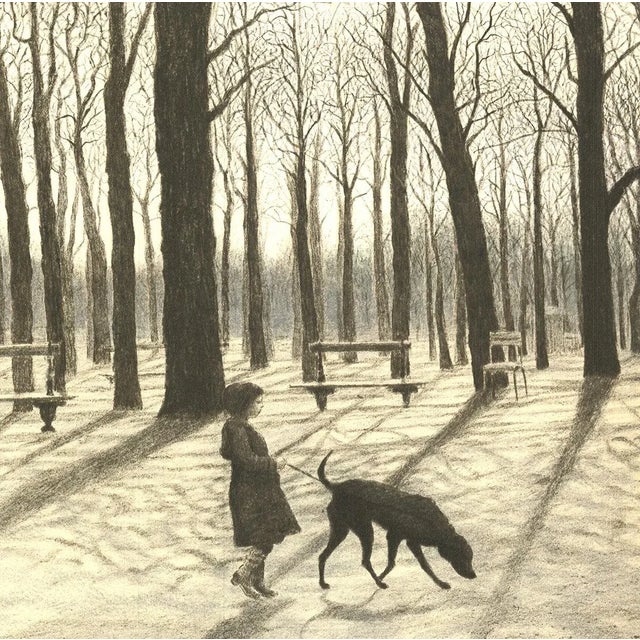 1970 Harold Altman 'Luxembourg Garden' Contemporary USA Lithograph For Sale - Image 4 of 5