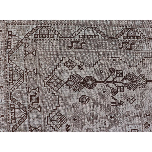 Textile Early 20th Century Hand Knotted Antique Persian Shiraz Rug With Tribal Geometric Medallions For Sale - Image 7 of 13