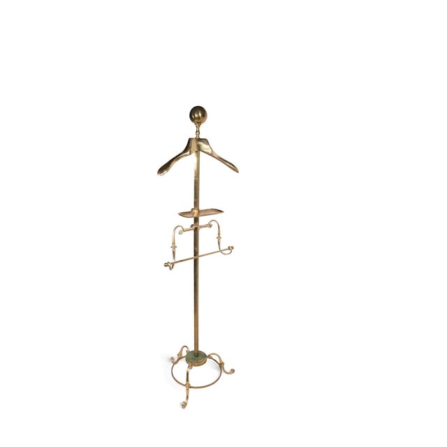 Mid 20th Century Stylish Hollywood Regency Brass Costumer Valet Stand by Glo-Mar For Sale - Image 11 of 13