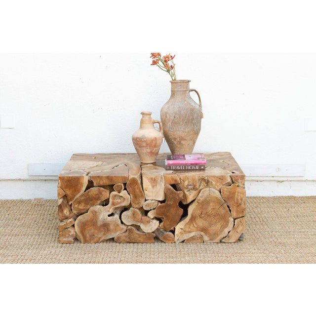 Organic Teak Root Mosaic Coffee Table For Sale - Image 11 of 11