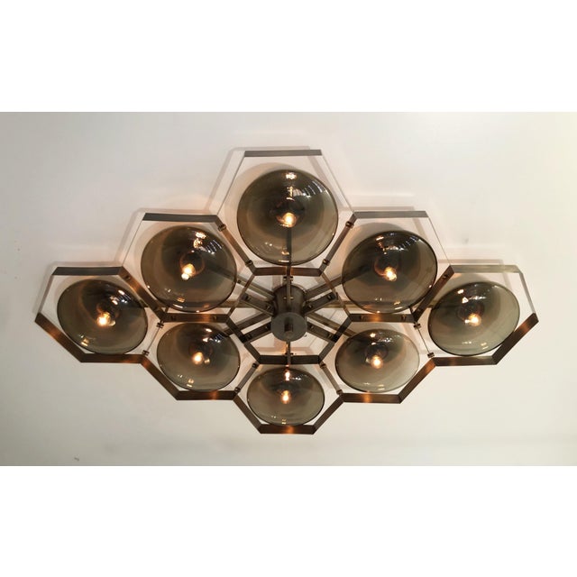 21st Century Hive Bronze Smoky Murano Flush Mount by Fabio LTD For Sale - Image 6 of 6