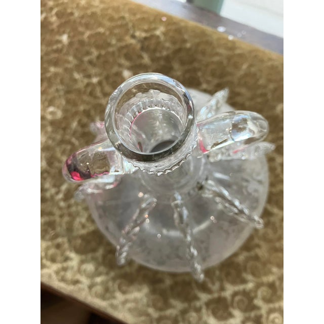 Antique 19th Century Dutch Glass Decanter – Etched Grapes & Vines, Rippled Decor For Sale - Image 17 of 18