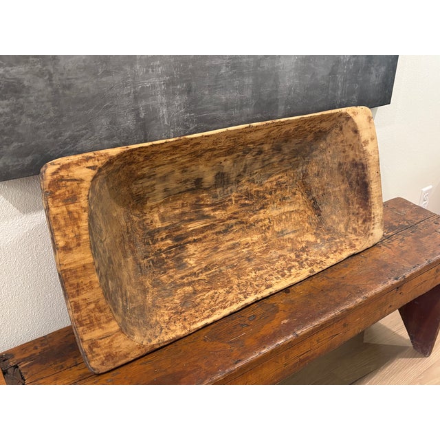 Large 19th Century Hand Carved Primitive Organic Modern Wooden Dough Bowl / Trencher For Sale - Image 4 of 18