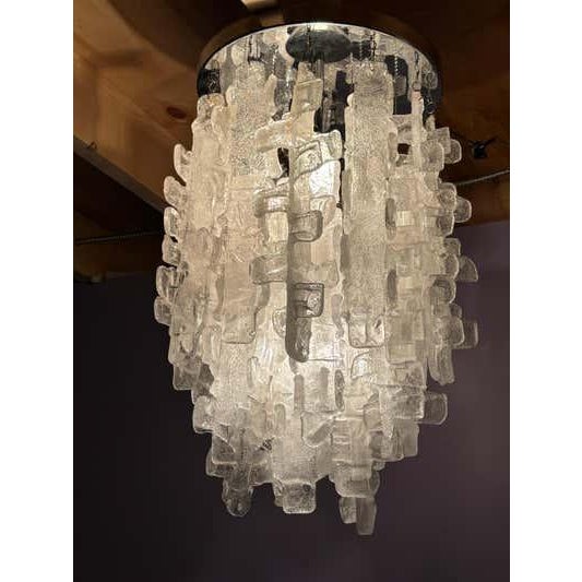 1973 Italian Fused Glass Flush Mount Chandelier For Sale - Image 11 of 11