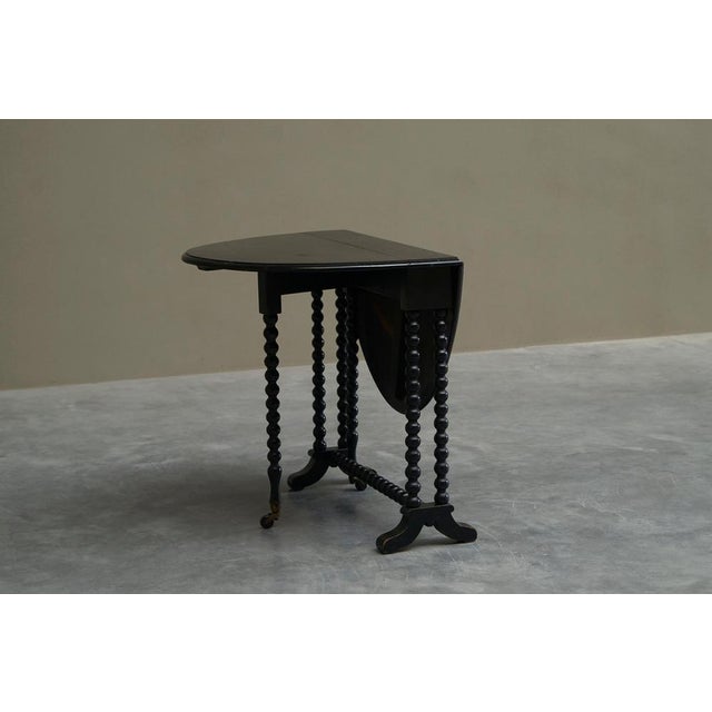 Ebonized Bobbin Turned Baby Sutherland Table, England, Late 19th Century For Sale - Image 5 of 18