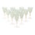 Set of 8 Hand-Blown Murano Latticino Blue & Chartreuse Wine Glasses W/ 24k Gold For Sale
