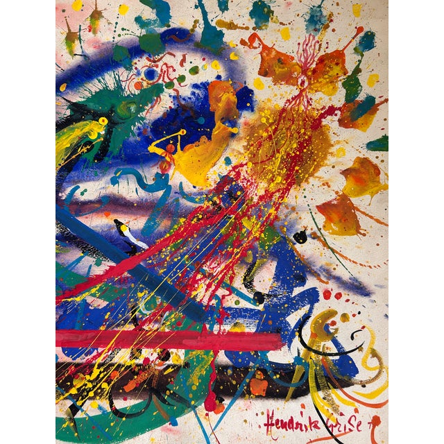 Hendrik Grise Original Signed Abstract Expressionist Painting For Sale - Image 4 of 7