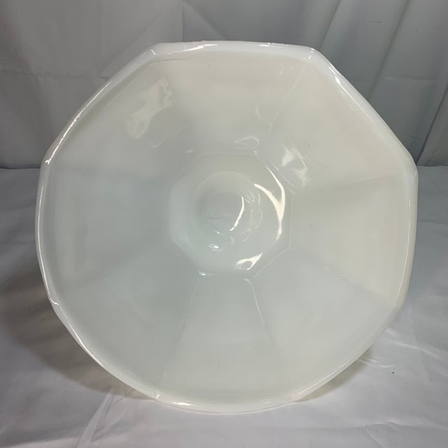 Vintage Anchor Hocking Harvest Grape Milk Glass Pedestal Bowl For Sale In Chicago - Image 6 of 7