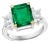 4.5 Carat Emerald Cut Colombian Emerald and 1.4 Carat Diamond 18 Karat Gold Ring For Sale