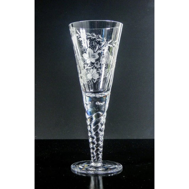 Molato crystal cup, with plant decorations and the writing Eugene Lespire. Origin France period half twentieth century...