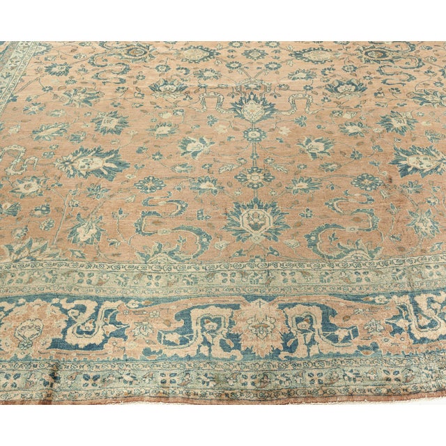 Authentic Persian Tabriz Handmade Wool Rug For Sale - Image 4 of 8