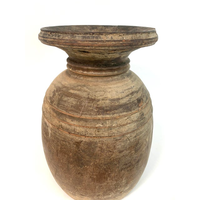 Wood Large Rustic Wood Jug Vase For Sale - Image 7 of 7