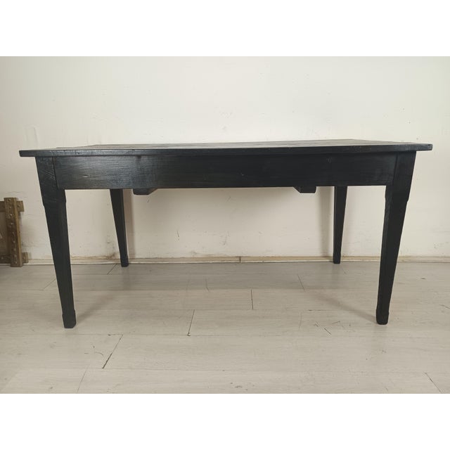 Farmhouse Table in Blackened Wood For Sale - Image 17 of 18
