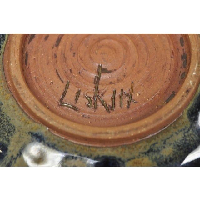 Vintage Alisa Liskin Claussen Studio Signed Ceramic Glazed Pottery Vessel Vase For Sale - Image 14 of 15