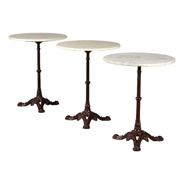 Tables with White Marble Tops, Set of 3 For Sale