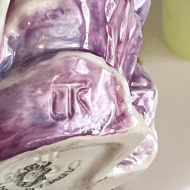 Ceramic Nymphenburg purple cabbage with bunny figurine // springtime decor // Easter // rabbit figurine // luxury decor // collectible For Sale - Image 7 of 14